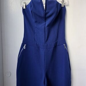 Chic Royal Blue Strapless Jumpsuit